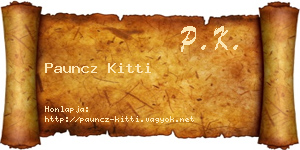 Pauncz Kitti névjegykártya