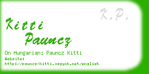 kitti pauncz business card
